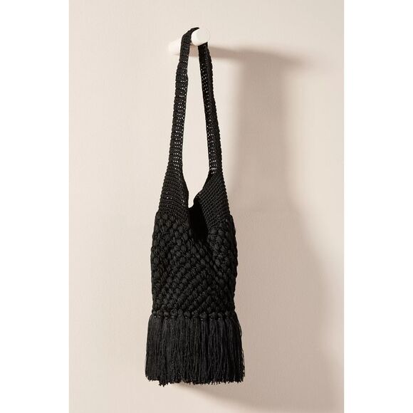 Anthropologie Barbara Crocheted Clutch Black NEW - Picture 1 of 4